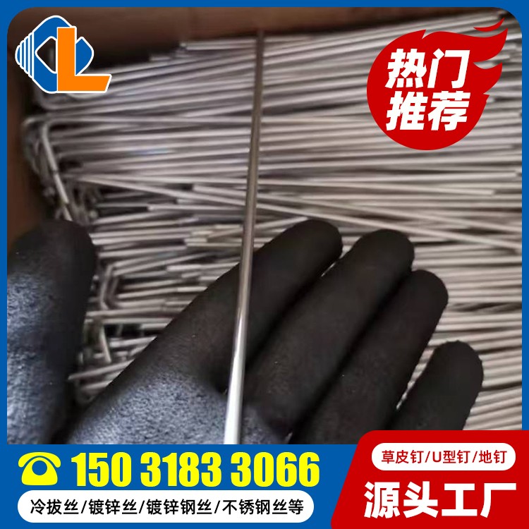 草皮釘規(guī)格型號 草坪固定釘 地釘型號 U型釘定制